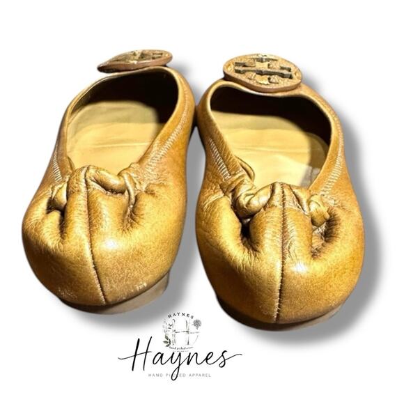 TORY BURCH | Reva - Tan Leather Ballet Flats Size 7M {B10} - Picture 5 of 8